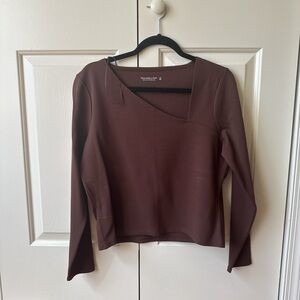 Abercrombie Brown Asymmetrical Women's Top